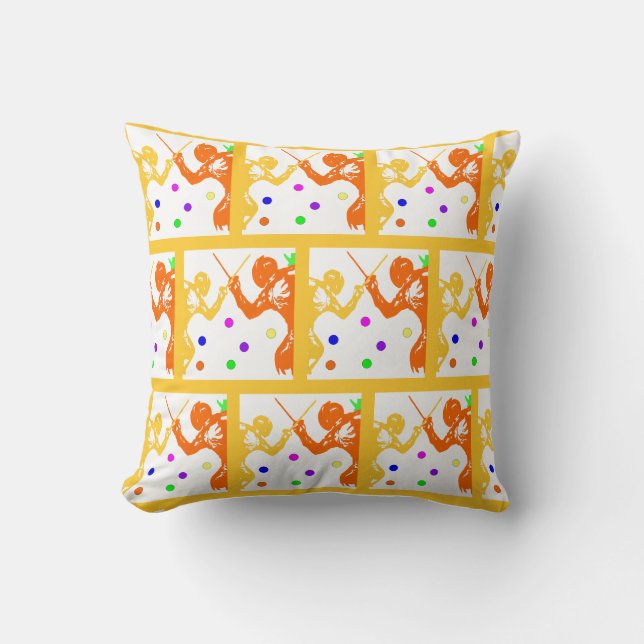Fencing  throw pillow (Front)