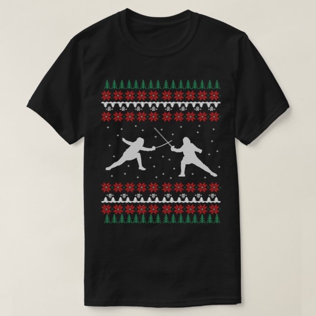 Fencing Ugly Christmas Sweater Gift (Design Front)