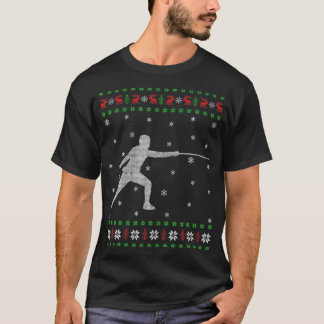 Fencing Ugly Christmas Sweater Style Funny Fencing