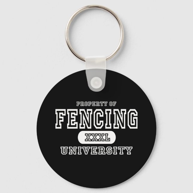 Fencing Univeristy Dark Keychain (Front)