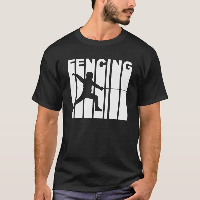 Fencing Vintage Retro Fencer T-Shirt (Front)
