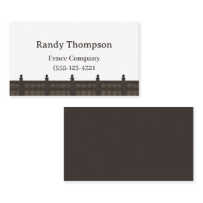 Fencing With A wood In Background  Business Card