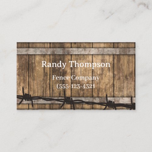  Fencing With A wood In Background  Business Card