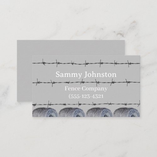  Fencing With Barb Wire on it   Business Card