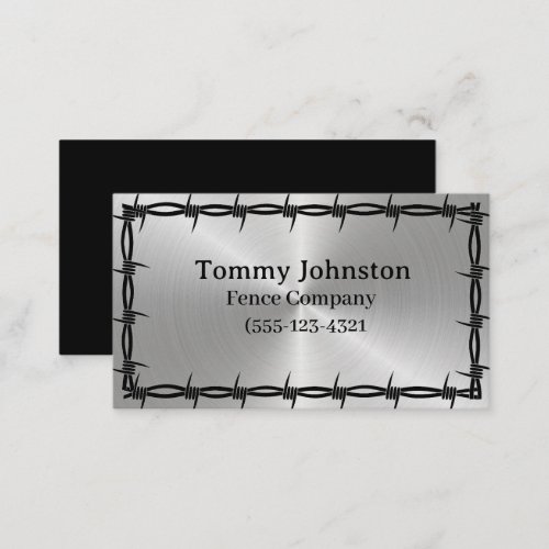  Fencing With Barb Wire on it   Business Card