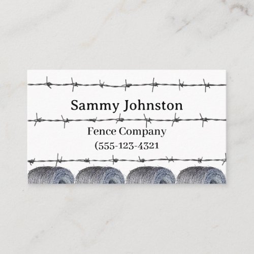  Fencing With Barb Wire on it   Business Card