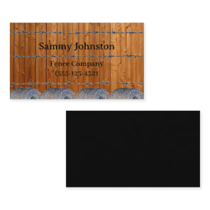 Fencing With Barb Wire on it   Business Card