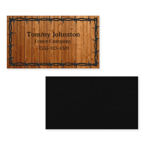 Fencing With Barb Wire on it   Business Card