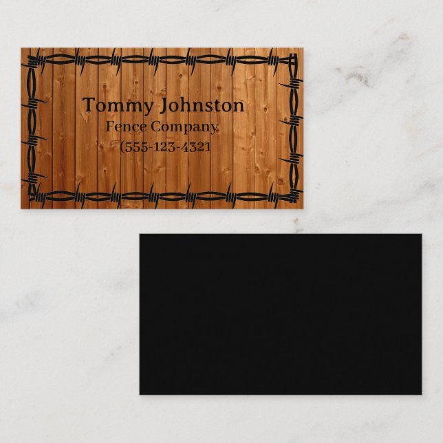  Fencing With Barb Wire on it   Business Card (Front/Back)