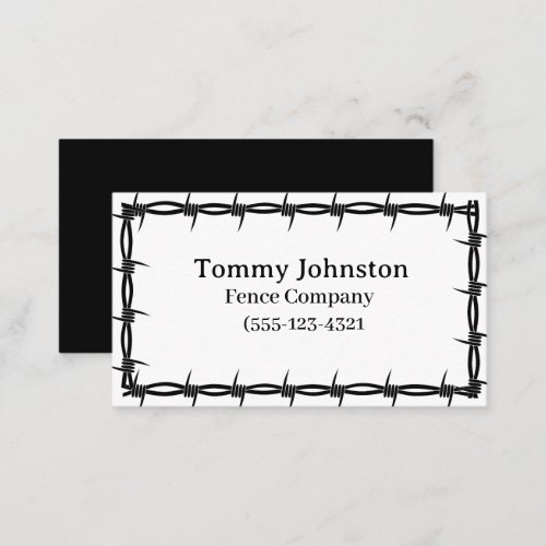  Fencing With Barb Wire on it   Business Card