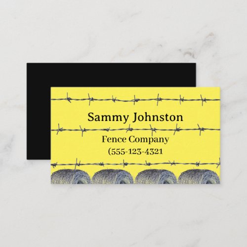  Fencing With Barb Wire on it   Business Card