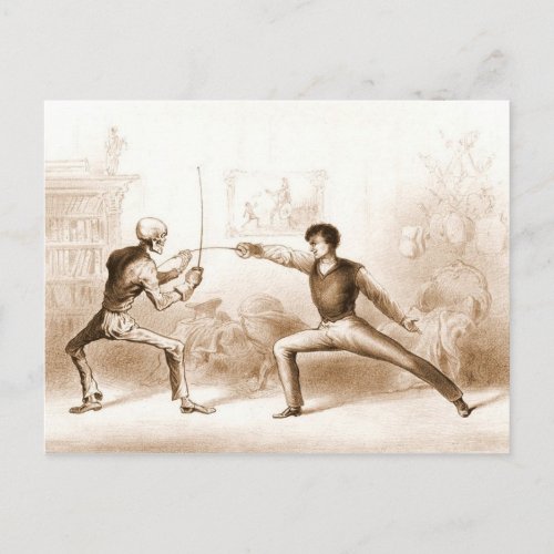 Fencing with Death postcard