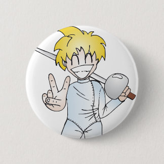 Fencing with Smile Pinback Button