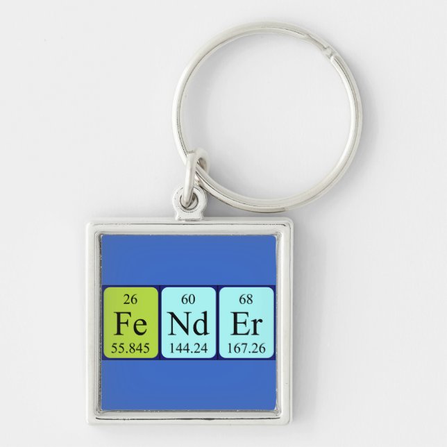Fender periodic table name keyring (Front)