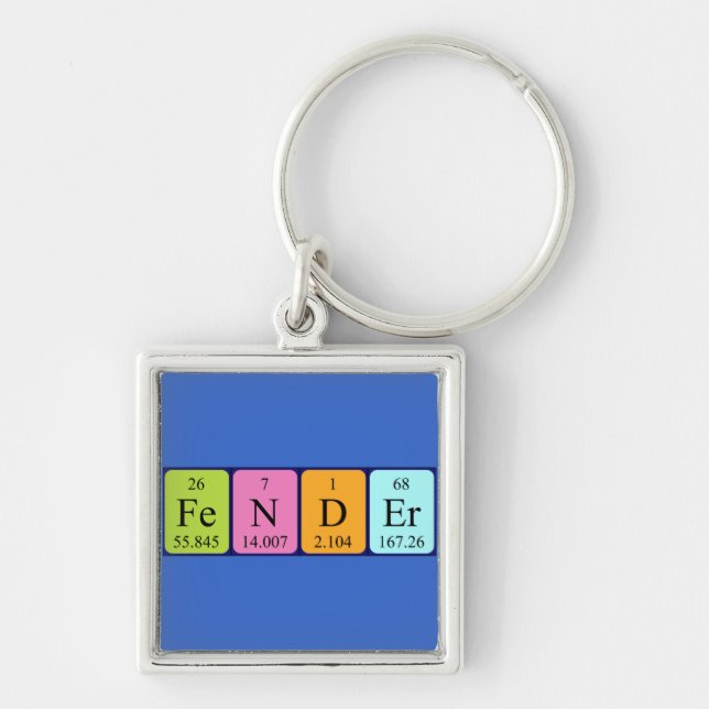 Fender periodic table name keyring (Front)