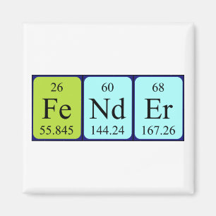 Fender periodic table name magnet