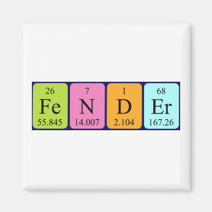 Fender periodic table name magnet