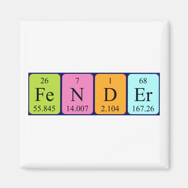 Fender periodic table name magnet (Front)