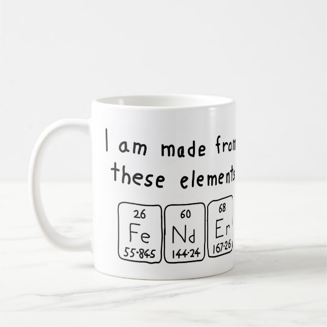 Fender periodic table name mug (Left)