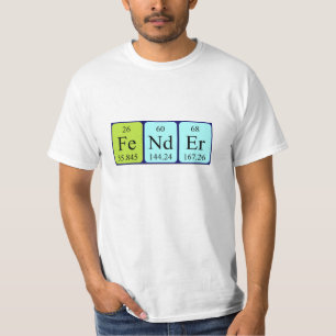 Fender periodic table name shirt