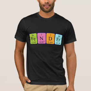 Fender periodic table name shirt