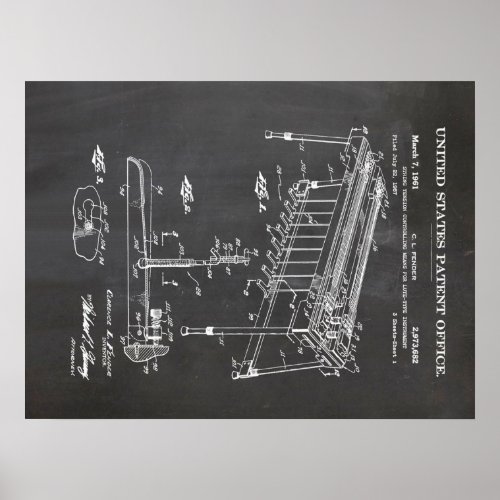 Fender Steel Guitar Patent_ Cute Guitar Lover Gift Poster