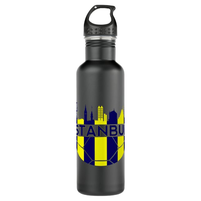 Fenerbahce neighborhood Istanbul Turkey skyline fo Stainless Steel Water Bottle (Front)