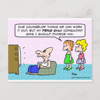 Feng Shui advisor recommends divorce. Postcard
