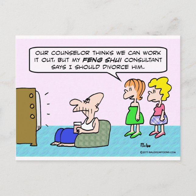 Feng Shui advisor recommends divorce. Postcard (Front)