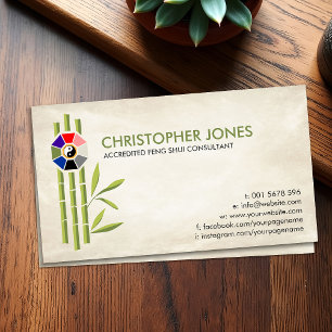 Feng Shui Bagua / Pakua and Lucky bamboo Business Card