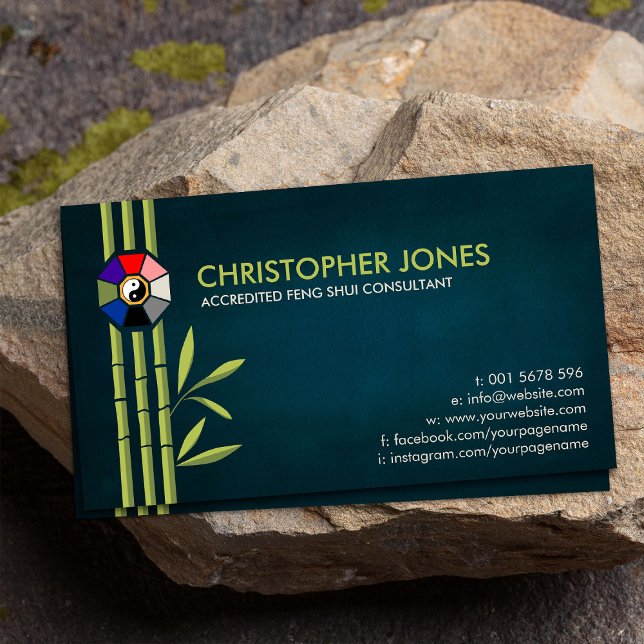 Feng Shui Bagua / Pakua and Lucky bamboo Business Card (Creator Uploaded)