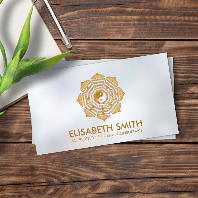 Feng Shui Bagua v Pakua Lotus mandala Business Card (Creator Uploaded)