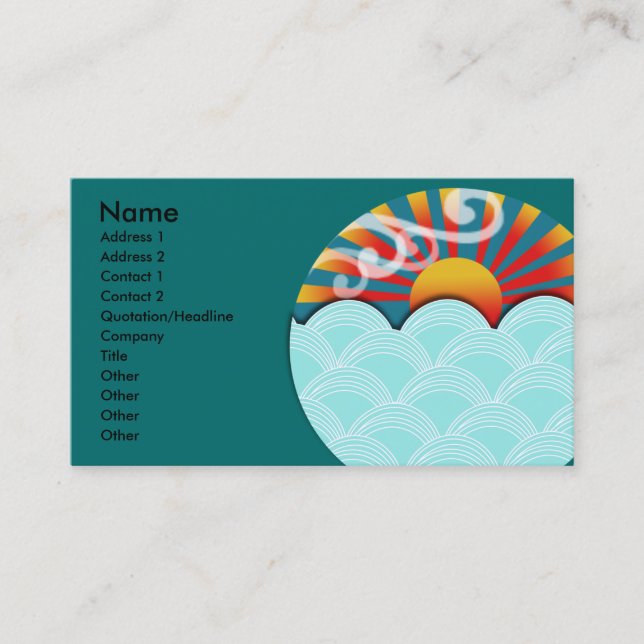 Feng Shui Business Card DIY background color (Front)
