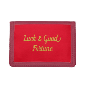 Feng Shui "Good Fortune" Red Tri-fold Wallet