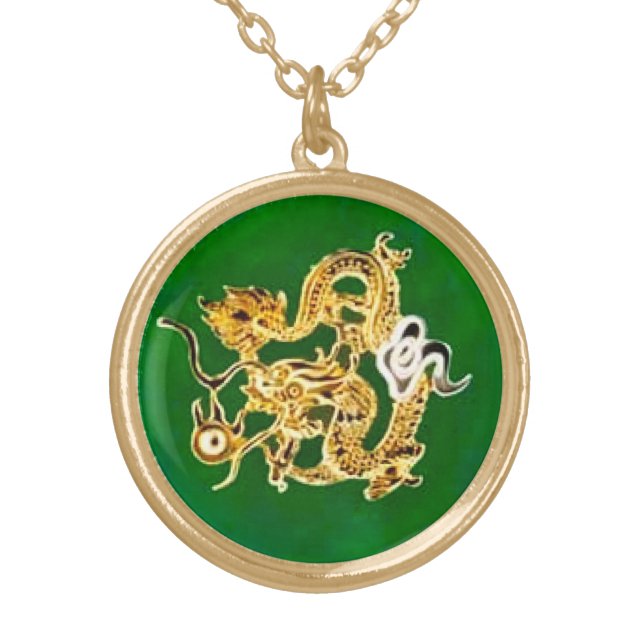 Feng Shui Jade Dragon Pendant (Front)