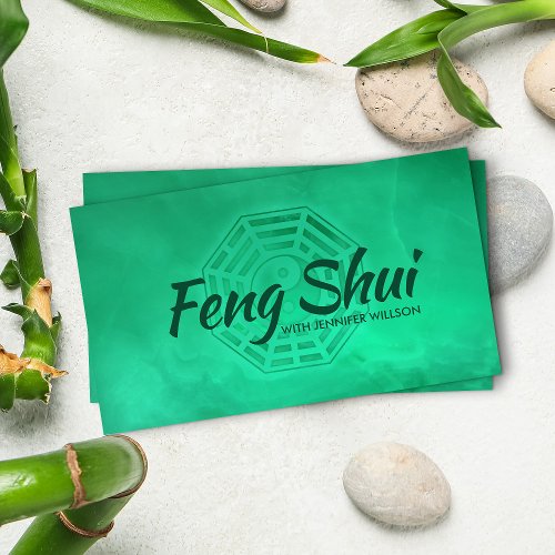 Feng Shui Jade Green Bagua  Pakua Business Card
