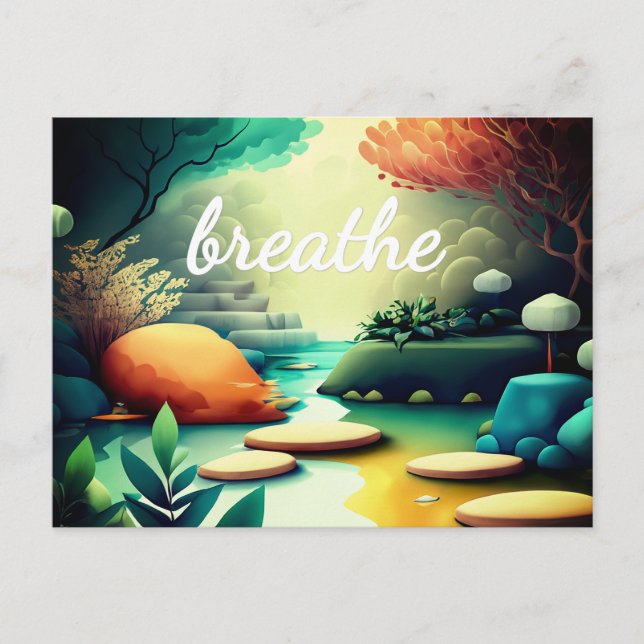 Feng Shui Law of Attraction Abundance Affirmation Postcard (Front)