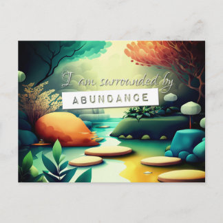 Feng Shui Law of Attraction Abundance Affirmation Postcard