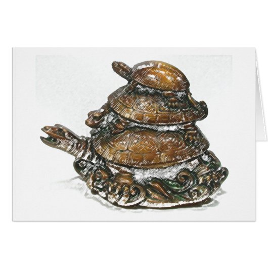 Feng Shui Triple Turtle - Gold Cards (Front Horizontal)