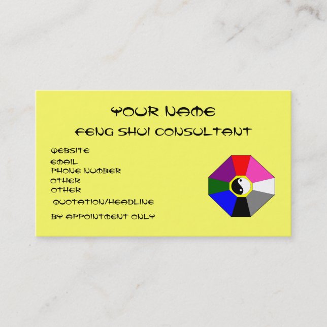 Feng Shui (version 1) - business card template (Front)