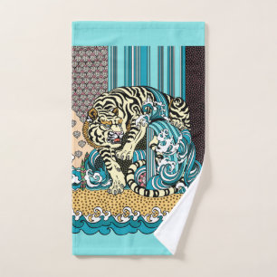 Feng Shui White Tiger Bath Towel Set