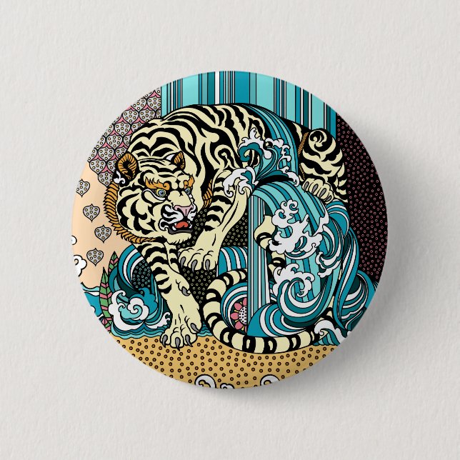 Feng Shui White Tiger Button (Front)