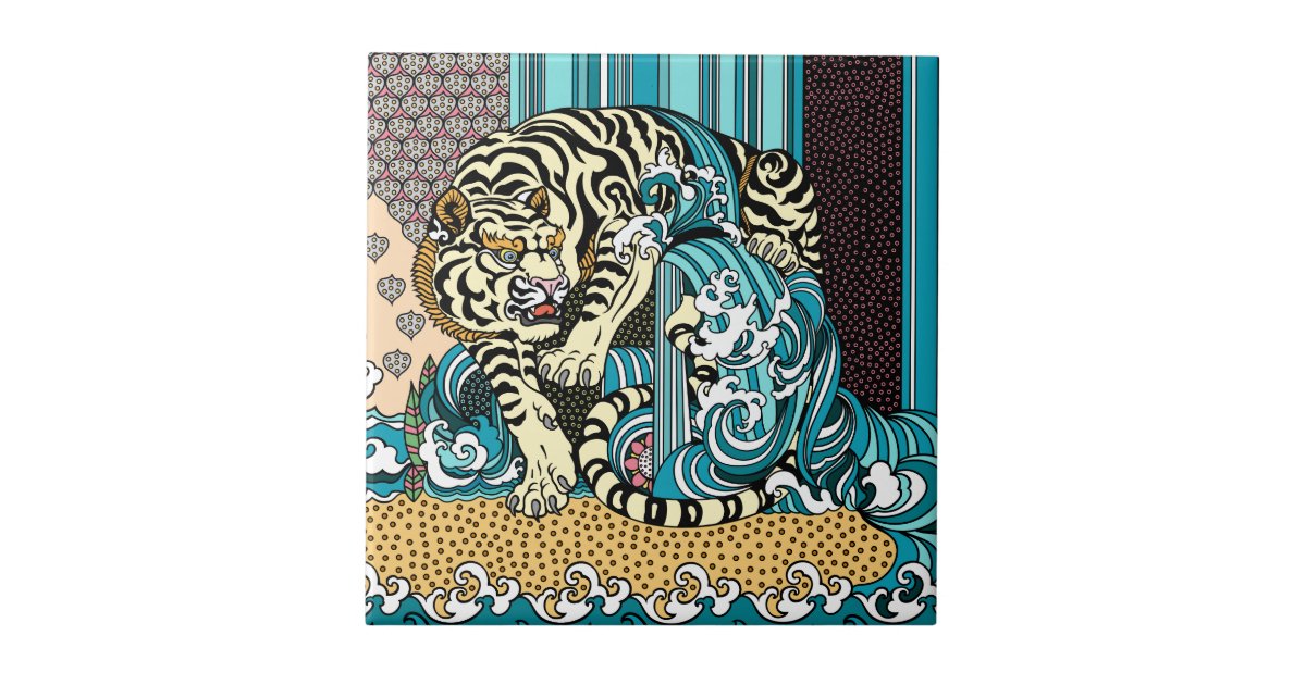 Feng Shui White Tiger Ceramic Tile | Zazzle