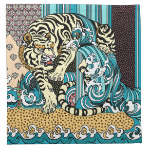 Feng Shui White Tiger Cloth Napkin