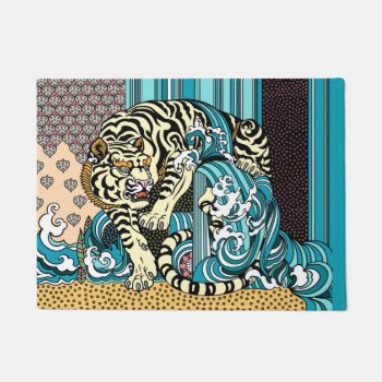 Feng Shui White Tiger Doormat by insimalife at Zazzle