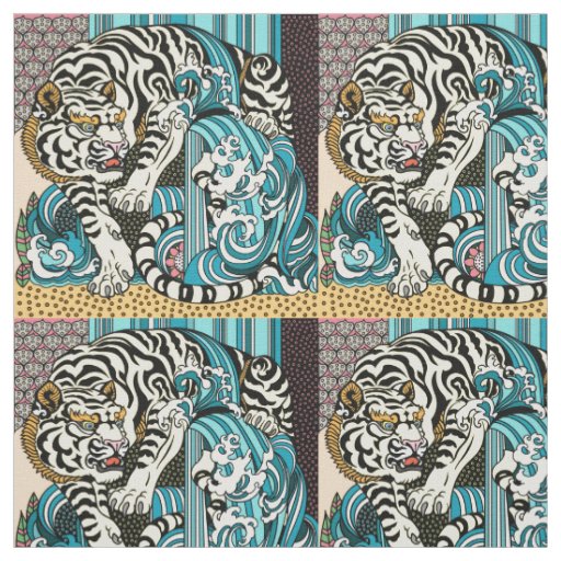 Feng Shui White Tiger Fabric