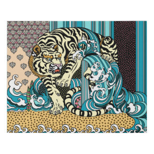 Feng Shui White Tiger Faux Canvas Print