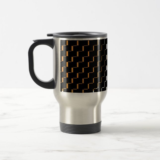 FengShui Fusion Gold Black Geometric Hipster 2 Travel Mug (Left)