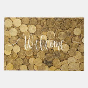 Fengshui Gold Coins Welcome  Doormat