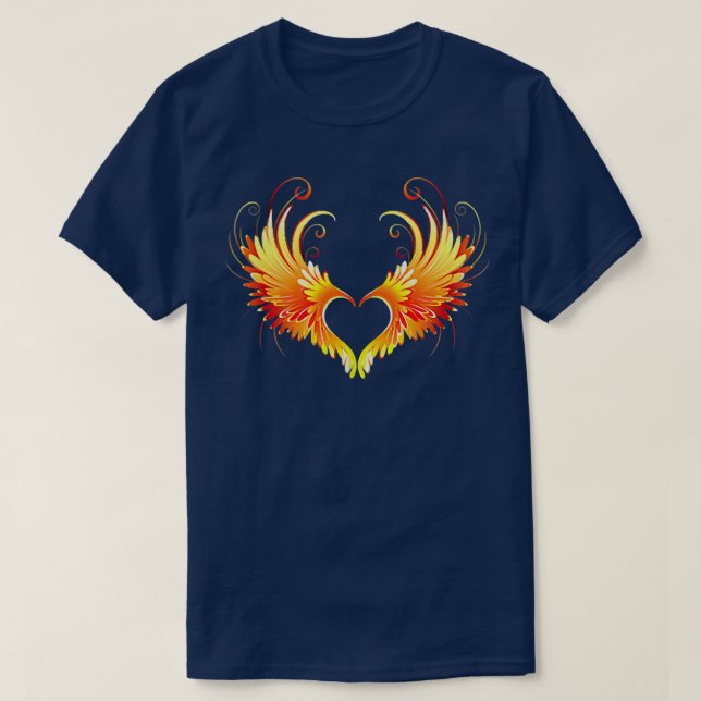 Feni Dragon Heart Wings Fantasy Fairy Tale on Back T-Shirt (Design Front)